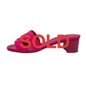HERMES Oasis - Pink Suede Women's Sandals 558-061025